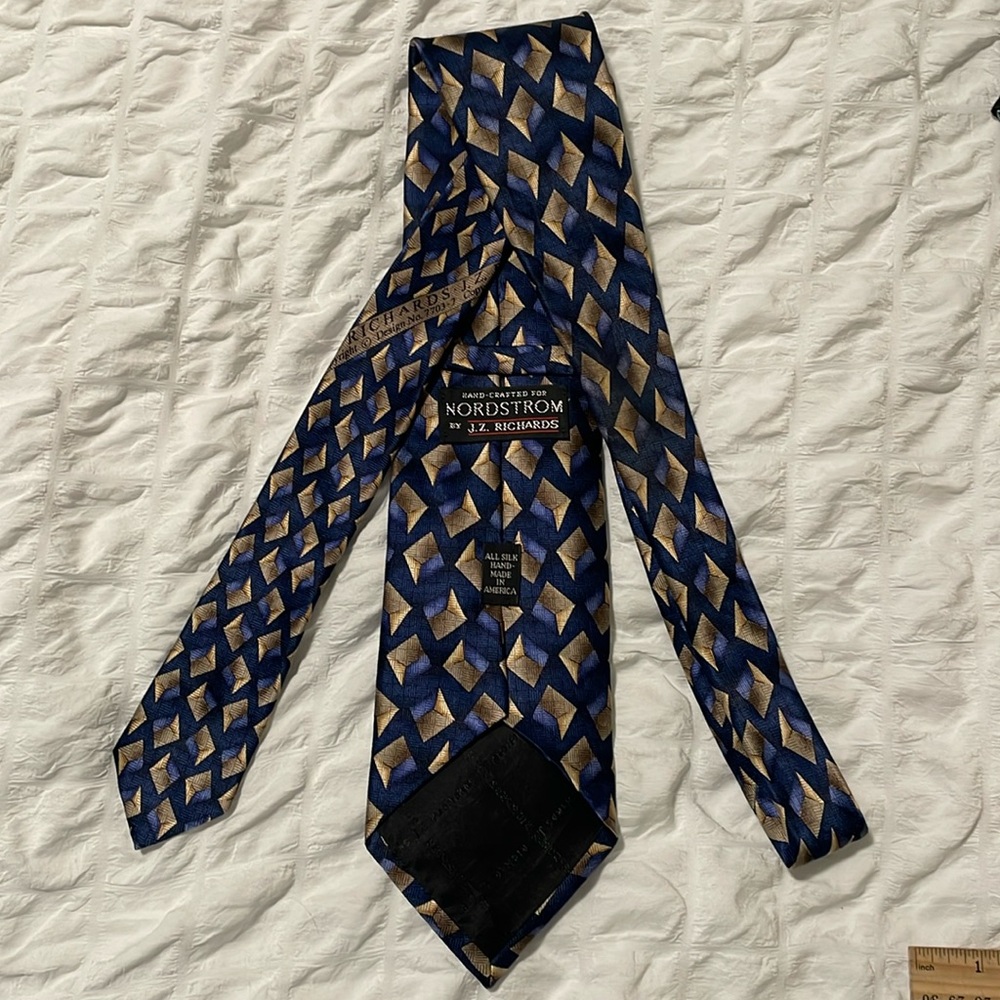 Blue and tan j.z. Richard’s tie